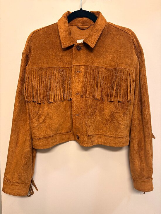 BDG Jackets & Blazers - NWT BDG Jessie Faux Suede Fringe Jacket Brown Western Fringe Coat Size M